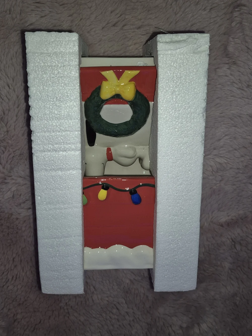 Hallmark Snoopy Treat Jar - Red & White with Green Wreath